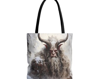 Krampus Sewing Crochet Tote Bag Gift for Knitter Book Reader Bag Gift for Quilter