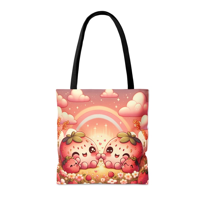 Strawberry Kawaii Babies Nature Tote Bag Sewing Knitting Beach Tote Bag Gift for Reader image 7
