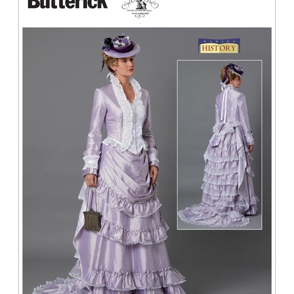 Butterick Pattern 6692 Victorian/Edwardian Pattern, Dress Pattern, Bustle skirt pattern Steampunk Pattern-Size 6-14