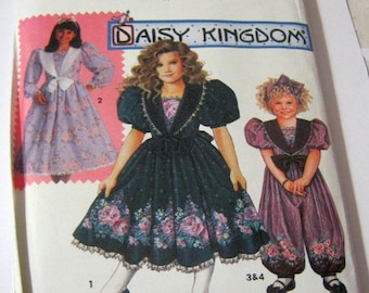 Vintage Simplicity Pattern 7698 Girl's Daisy Kingdom Dress Romper Size 6-8-1993 Pattern