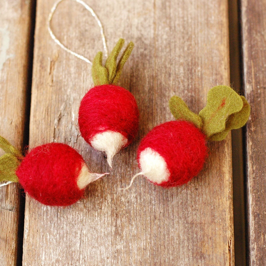 Radish - Needle Felted Ornament