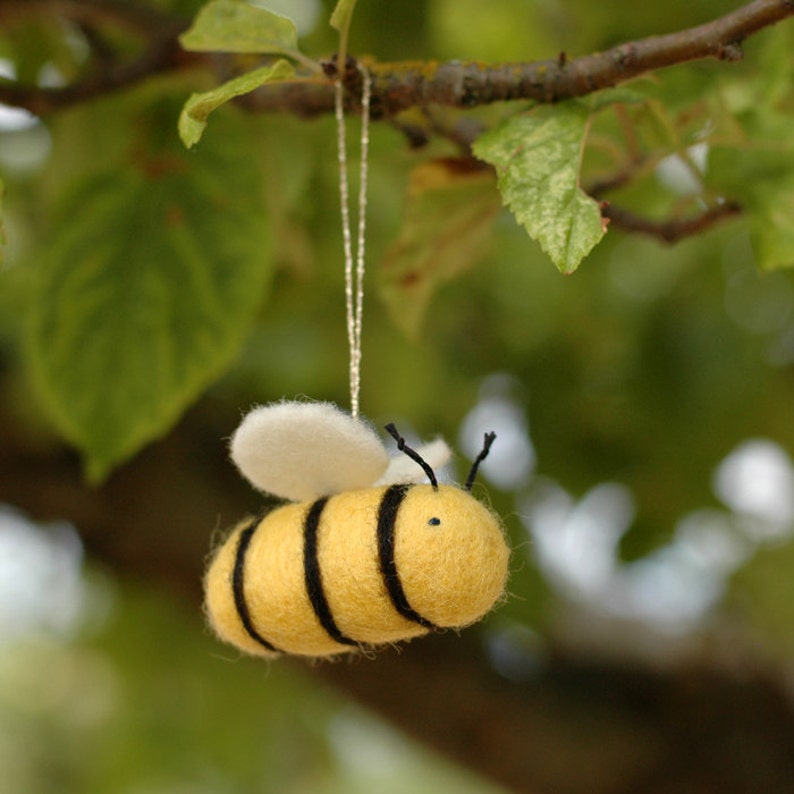 Bumble Bee Needle Felted Ornament Etsy