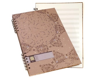 Designer Music Composition Notebook - Hardcover A4 100/120p Perforated Blank Staff Paper