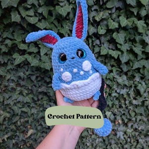 Water Rabbit Pocket Monster - Low-sew Anime Amigurumi Crochet Digital Pattern - Crochet Market Mystery Box Pattern - How to Make Guide