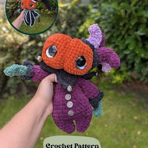 Samhain the Pumpkin Jester - 2 Hat options - DIGITAL Crochet Amigurumi Pattern
