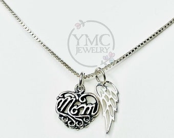 Collar con alas de ángel conmemorativas personalizadas, regalo del Día de la Madre, regalo de duelo por condolencias, pérdida de esposo, madre, hermano, hermana