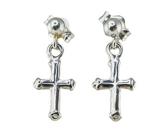 Orecchio Orecchino Uomo Croce Pendente Orecchini Da Uomo O Donna A Cerchio In Acciaio Inox Nero - Foto 10