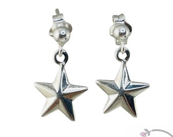 Sterling Silver Star Earrings,Star Post Earrings,Stud Star Earring,Petite Star Earrings,Texas Star Earrings,Lone Star Earrings,Star Dangle