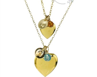 Collar con medallón de oro para madre e hija, collar para madre e hija, collar con medallón para niño, collar con medallón de corazón, collar con medallón pequeño para San Valentín