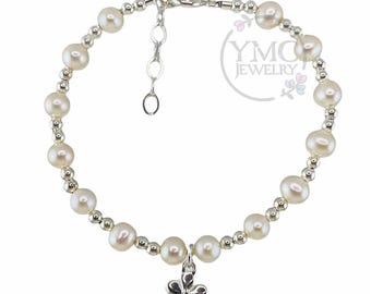 Pulsera de niña de las flores: joyería de pulsera de flores personalizada, ideas de regalo de propuesta de niña de las flores, ¿Quieres ser mi pulsera con inicial de niña de las flores?