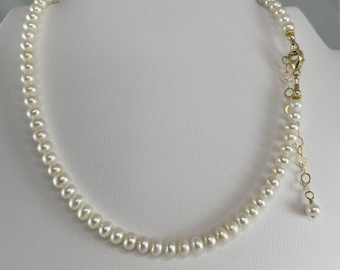 Gold Real Pearl Baby Little Girl Necklace,Girl First Pearls,Baptism Pearl Necklace,Flower Girl Pearl Necklace,Real Freshwater Pearl Necklace