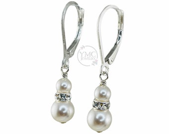 First Communion Girl Pearl Earrings,Flower Girl Pearl Earrings,Junior Bridesmaids Pearl Earrings,Sterling Silver Pearl Earrings,