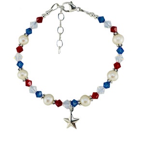 Patriotic Children Bracelet,Patriotic America Bracelet,July 4th Bracelet,Red White and Blue Bracelet,4th of July Bracelet,Patriotic Jewelry
