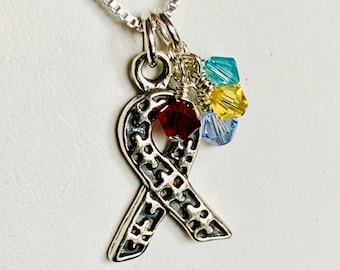 Sterling Silver Ribbon Puzzle Necklace, Sterling Silver Autism Awareness Necklace, Autism Necklace, Puzzle Necklace, Asperger Necklace