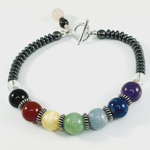 Gemstone Chakra Bracelet, Chakra Bracelet For Women,Seven Chakra Bracelet,7 Chakra Bracelet, Crystal Healing Beads Jewelry,Anxiety Bracelet