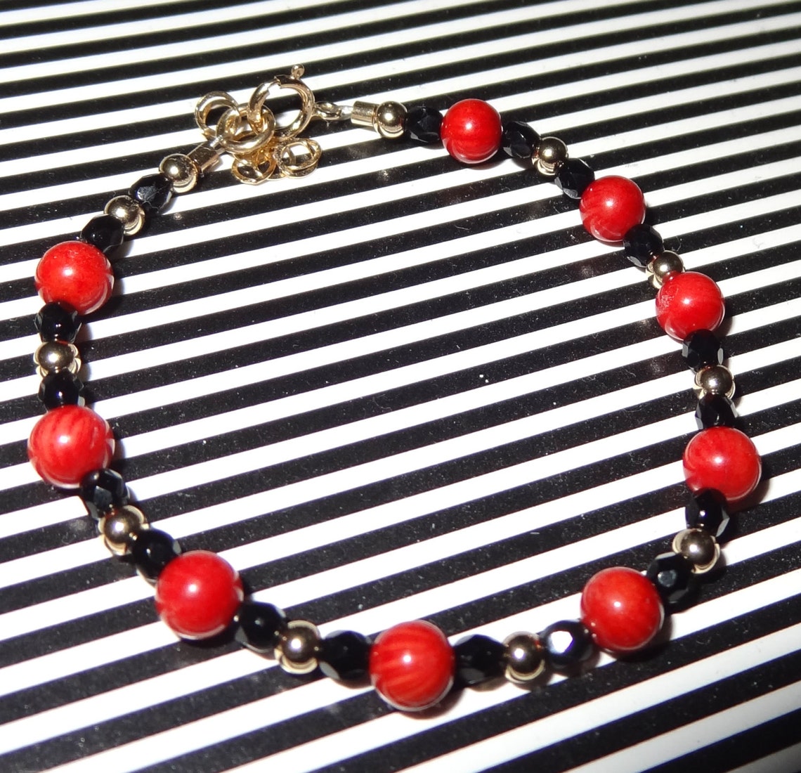 Personalized Gold Red Evil Eye Bracelet Gold Baby Initial Etsy