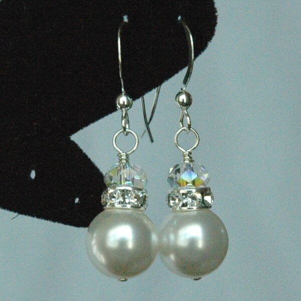 Swarovski Crystal Big Pearl Earrings
