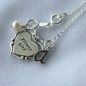 Collar de niña de las flores: collar de piedra de nacimiento personalizado con inicial para niña de las flores, regalo de propuesta para niña de las flores, collar con letra inicial