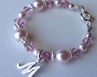 Sterling Silver Doll Bracelet with Initial Letter,Doll Bracelet,18" Doll Bracelet, 18 inch Doll,American Girl Doll Jewelry,Matching Doll