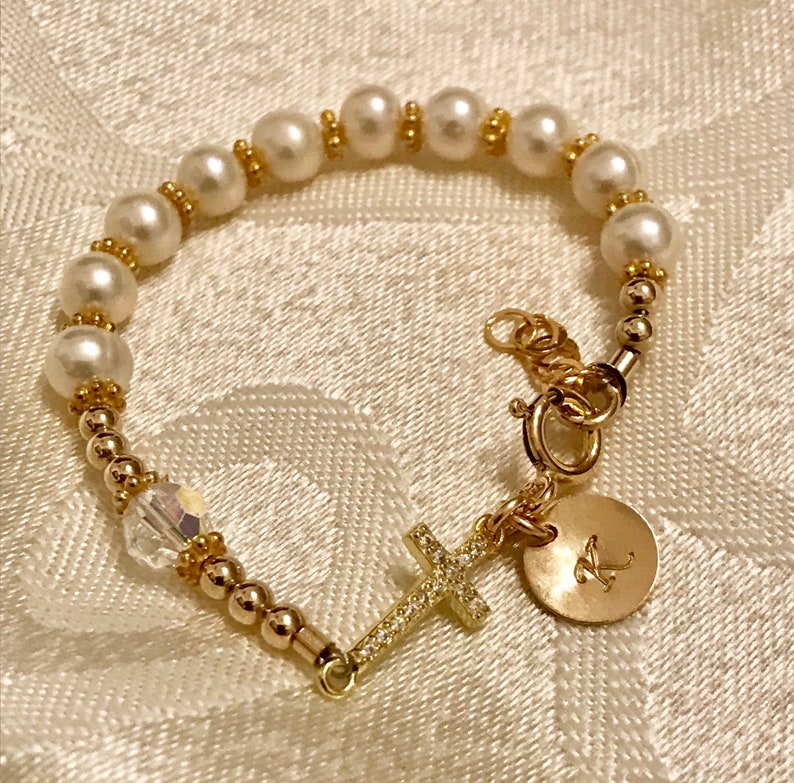 gold christening bracelet