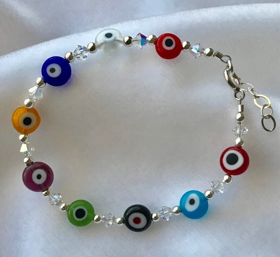 Evil Eye Genuine Bracelet ~ 7 Inches ~ Mixed Beads - TheGlobalStone
