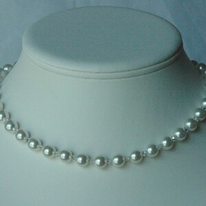 Baby Girl Pearl and Crystal Necklace,Jr Bridesmaid Flower Girl Pearl Necklace,First Communion Confirmation Baptism Christening Necklace
