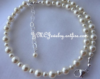 Baby Girl Child Kids Toddler PRESTIGE Pearl Necklace,Baptism Necklace,First Communion Confirmation Pearl Necklace,Flower Girl Pearl Necklac