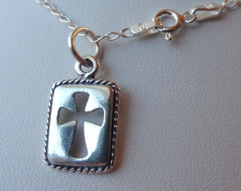 Men's Silver Cross Pendant Necklace - Meaningful Gift For Son, Grandson, Boyfriend, Brother With Card