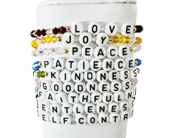 Fruit of the Spirit Bracelet,Galatians 5:22-23 Bible Verse Bracelet Jewelry,First Communion Bracelet,Confirmation Bracelet,Religious Jewelry