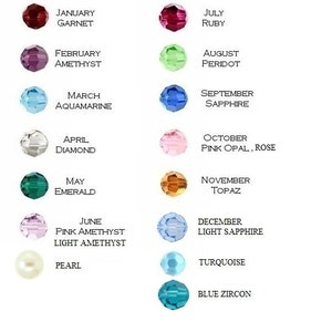 Sterling Silver and S Crystal Birthstone Dangle Charm, Add-On Birthstone Charm