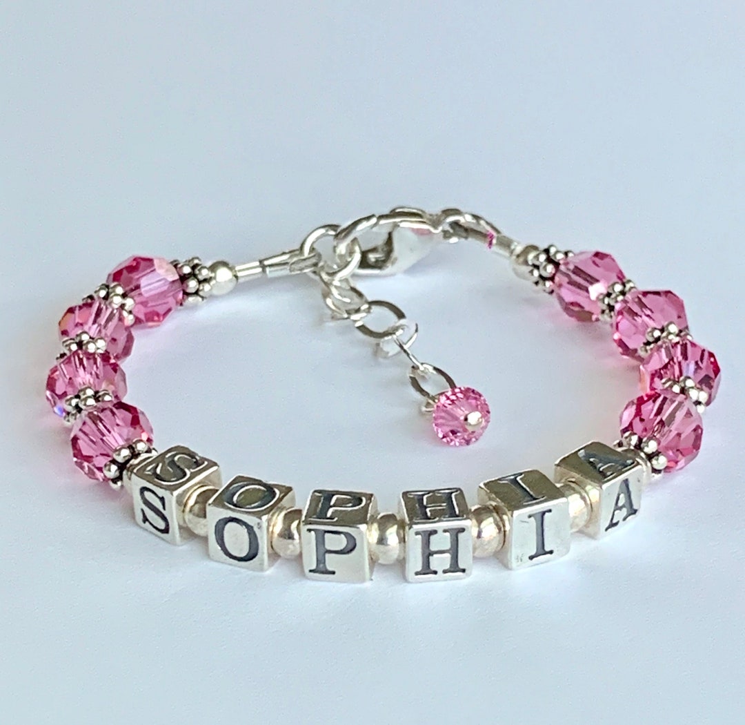 Personalized Birthstone Name Bracelet,birthstone Bracelet,name Bracelet