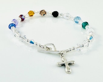 Pulsera Salmo 23 Veintitrés, Pulsera de cristal Salmo 23 Mi pastor, Religiosa, Pulsera con versículo bíblico, Joyería Salmo 23, Joyería espiritual de fe