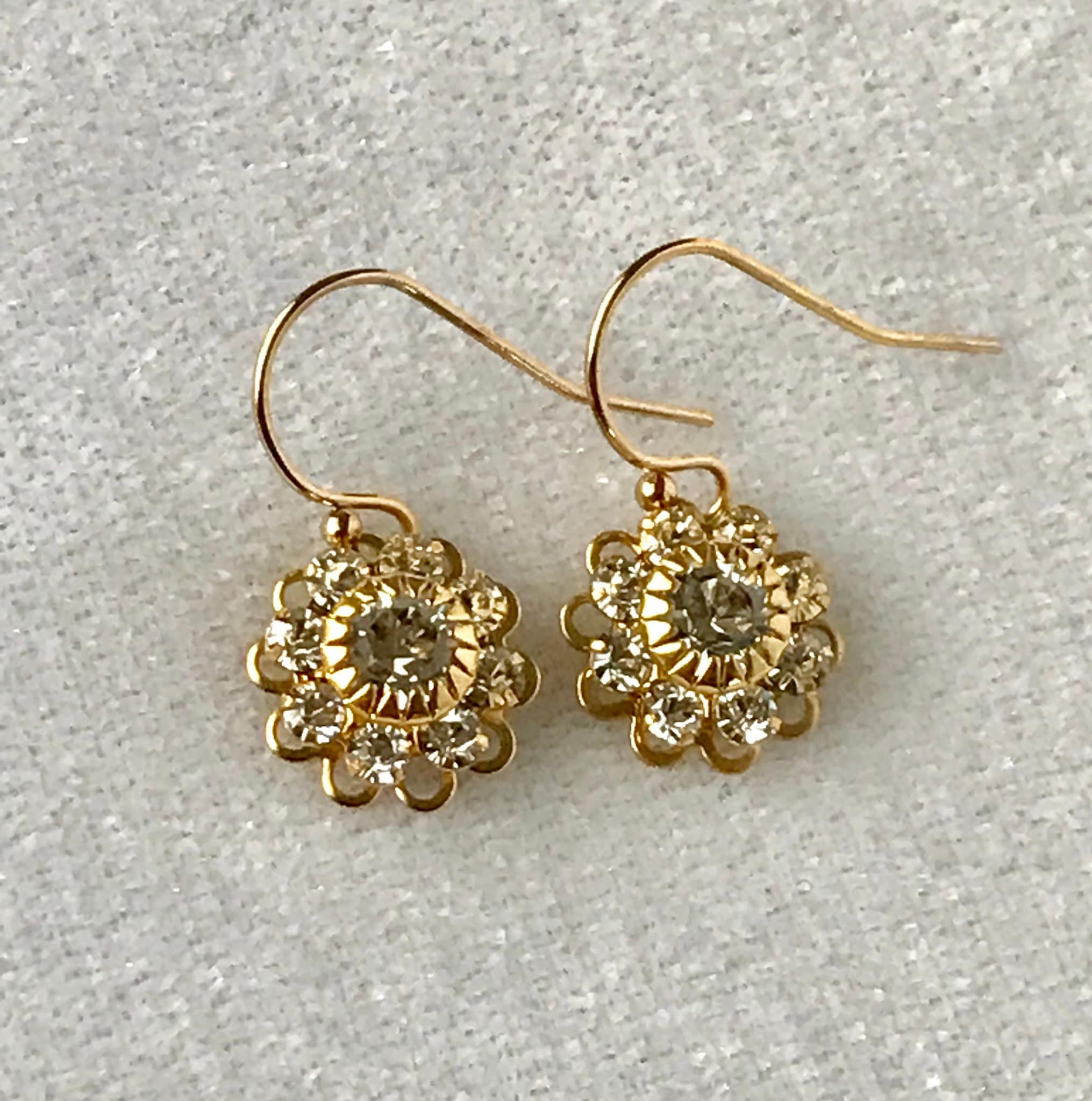 Gold Flower Dangle EarringsGold Flower Girl Dangle Stud Post Etsy