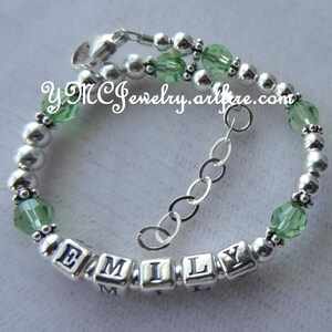 Geboortesteen naamarmband, naamarmband, armband babynaam, geboortesteen naamarmband, armband doopnaam, armband eerste communie