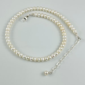 Sterling Silver Baby Girl Freshwater Pearl Necklace,Girl First Pearls,Baptism Pearl Necklace,Flower Girls Pearl Necklace,Real Pearl Necklace