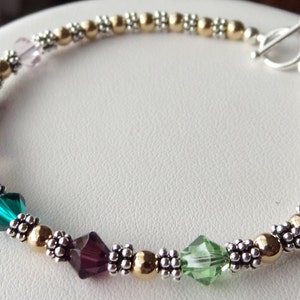 Familjearmband med födelsesten i guld och sterlingsilver, familjearmband, lärare, förlossningssjuksköterska, RN-armband, mormor, barnflicka,