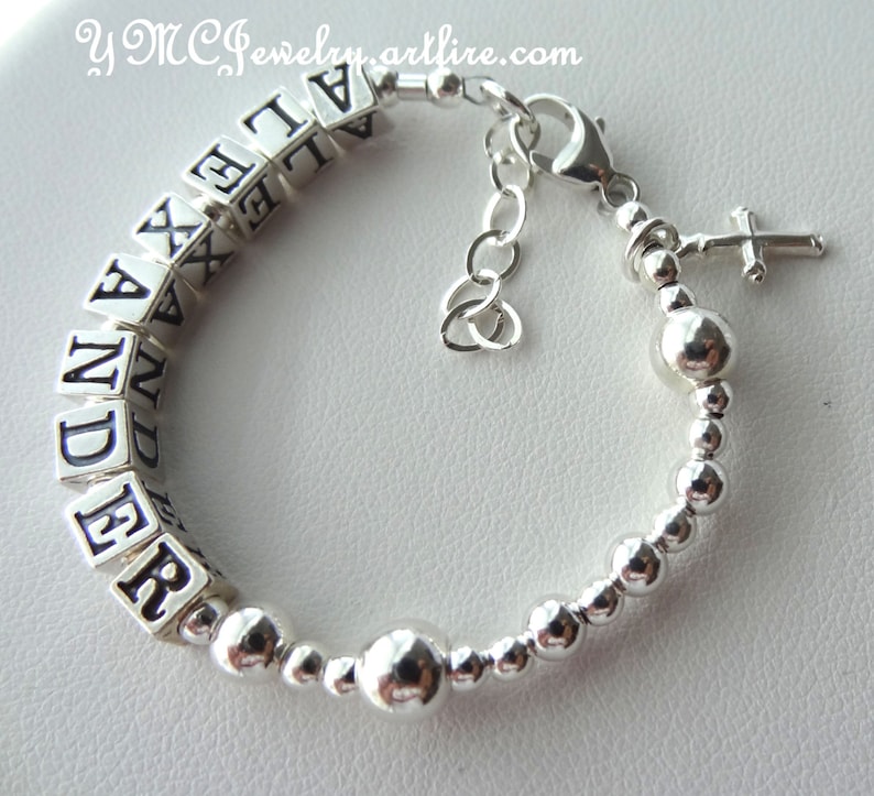 baby boy christening bracelet