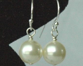 Custom Color Pearl Earrings,Pearl Earrings,Bridesmaid Theme Pearl Earrings,Bride Bridal Pearl Dangle Earrings,Wedding Theme Dangle Earrings