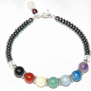 Gemstone Chakra Bracelet, Chakra Bracelet For Women,Seven Chakra Bracelet,7 Chakra Bracelet, Crystal Healing Beads Jewelry,Anxiety Bracelet