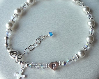 Pearl Godmother Rosary Bracelet,Pearl Rosary Bracelet,Confirmation Rosary Bracelet,Will You Be My Godmother Bracelet,Thank You For Godmother