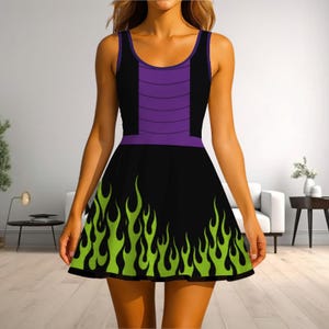 black dress with blue flames Dresses The soft fabric and