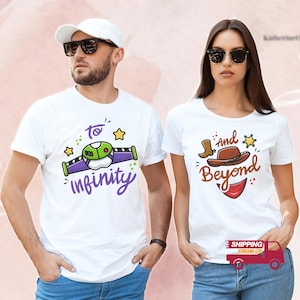 Disney Toy Story To Infinity And Beyond Shirt, Toy Story Buzz And Jessie Shirt, Buzz Lightyear Shirt, Pixar Disney Couple Shirt