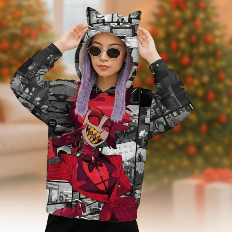 Zhongkaihua Hazbin Hôtel Sweat à capuche imprimé 3D Ange