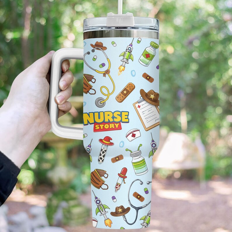 Toy Story Nurse Tumbler 40oz, Buzz And Woody Nurse Team Cup, Disney Nurse Story Mug, Nurse Team Group Cup, Nurse Week Gift