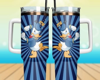 Gobelet Donald Duck 1 134 ml, tasse Disney avec anse, cadeau humoristique, gobelet Donald Duck Disney, tasse de dessin animé 1 134 ml pour les fans