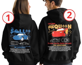 Lightning Mcqueen and Sally Couple Hoodies, Cars Matching Shirt, I&#39;m Lightning Sally Cars Shirt, Sally And McQueen T-shirt, Valentine G