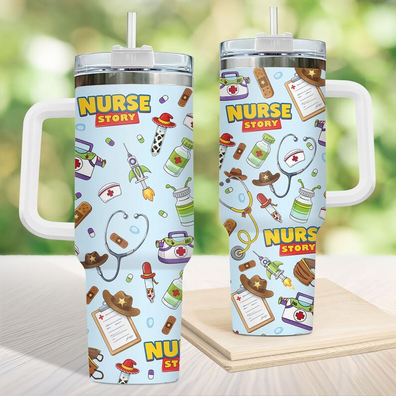 Toy Story Nurse Tumbler 40oz, Buzz And Woody Nurse Team Cup, Disney Nurse Story Mug, Nurse Team Group Cup, Nurse Week Gift
