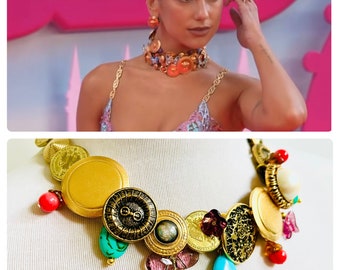 Barbie core chunky gold necklace inspired by Dua Lipa