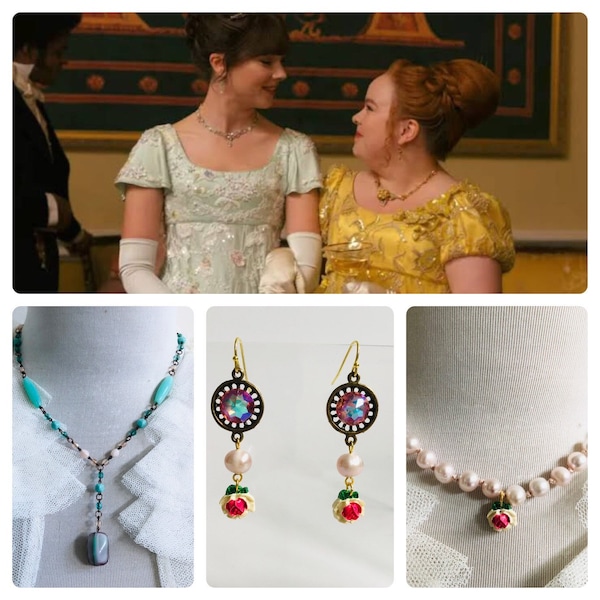 Bridgerton inspired friendship earrings necklaces regency jewelry