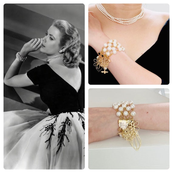 Grace Kelly Rear Window Bracelet With Genuine Freshwater - Etsy